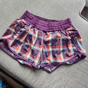 lululemon athletica Purple Plaid Women's Athletic Shorts